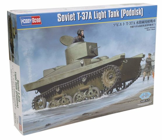 Hobbyboss 1:35 Scale Soviet T-37 A Light Tank Podolsk Model Kit (Grey)