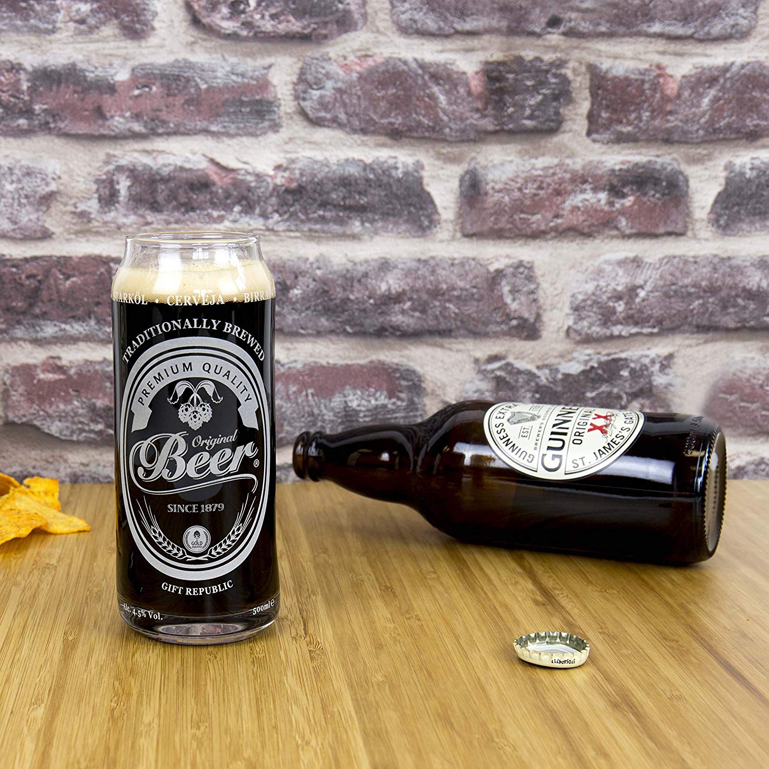 Gift Republic Beer Can Glass, Multi-colour