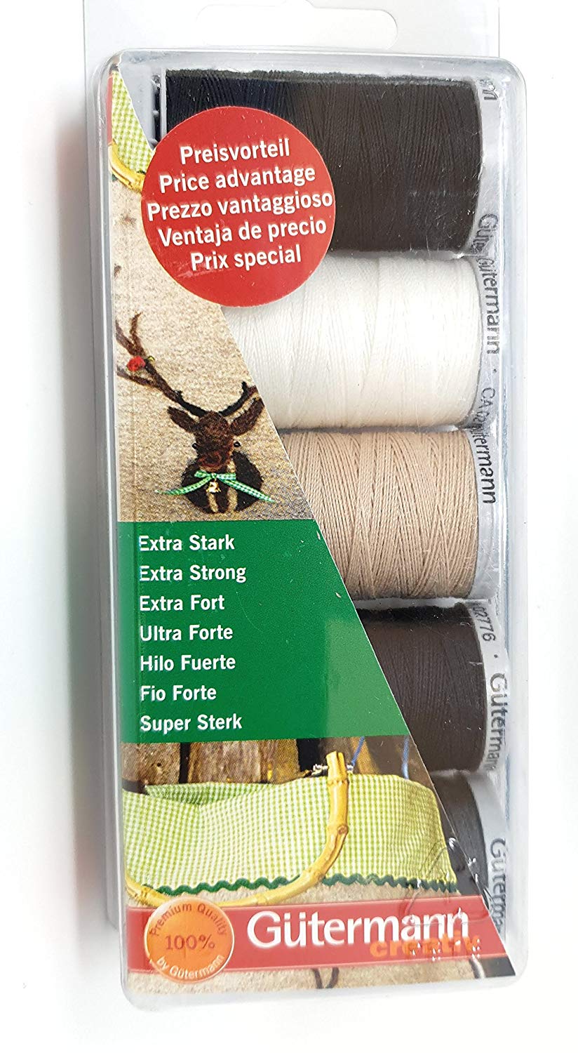 Gütermann Gutermann 5 x 100 m X-Strong 100 Percent Polyester Thread Set, 100m