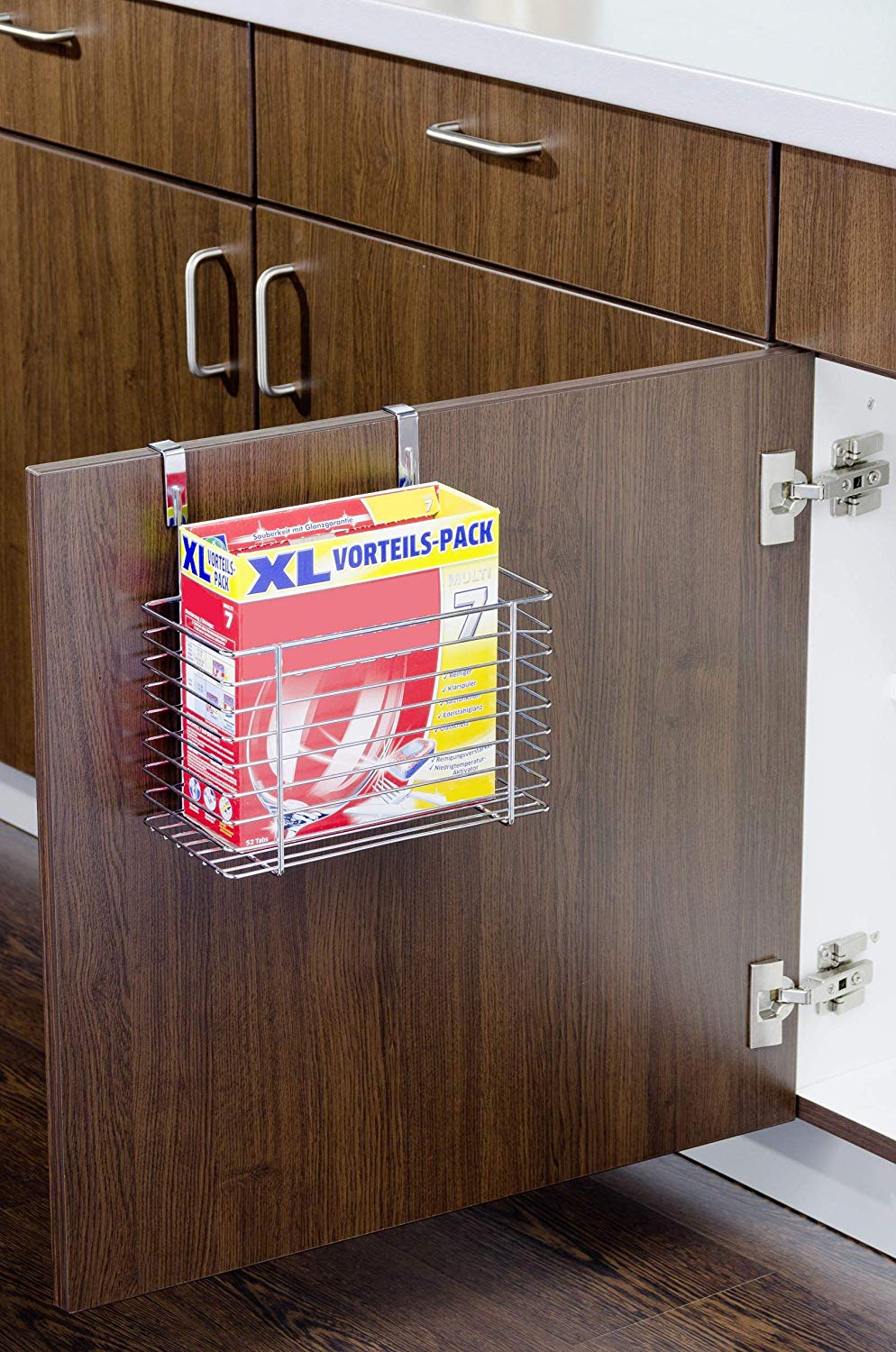 WENKO Clip-On Storage Basket, Chrome - Image 3