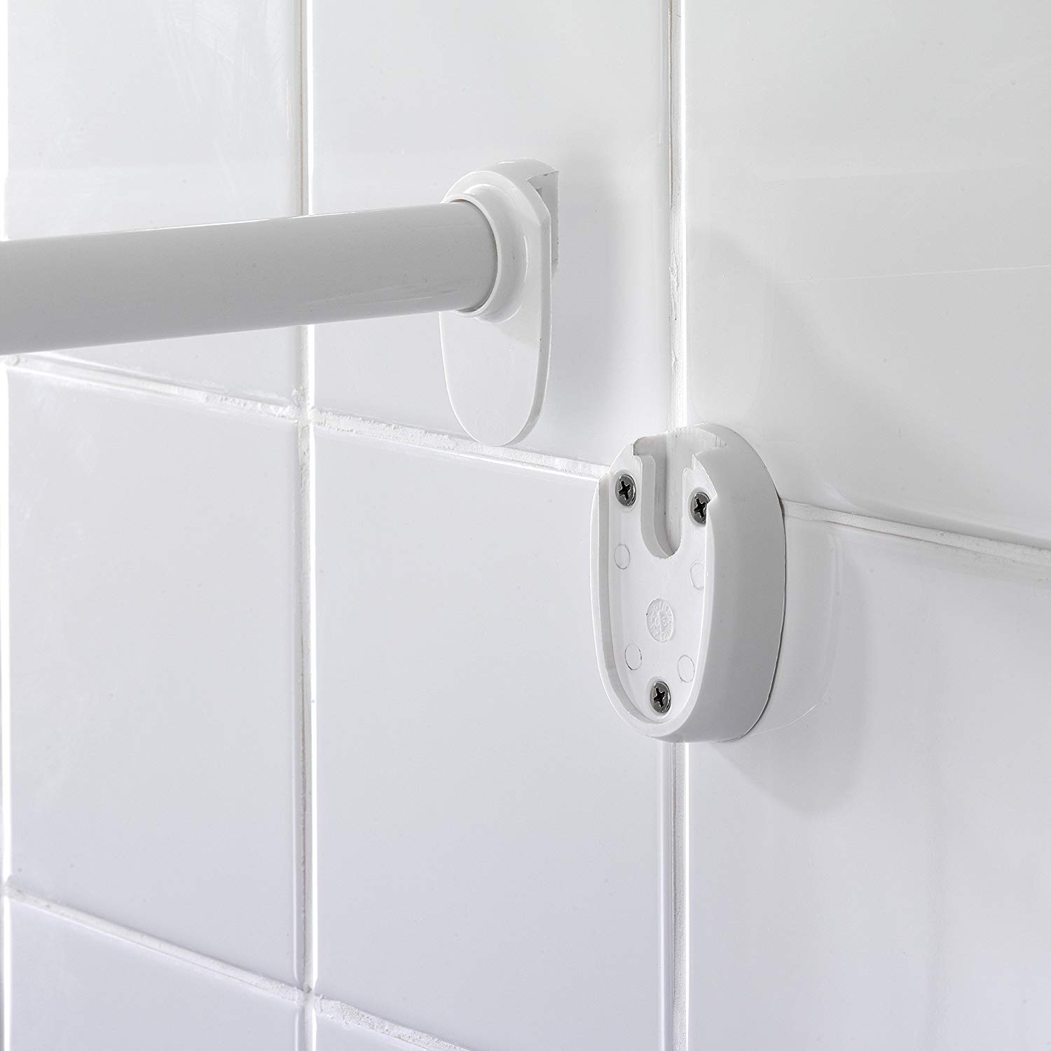 WENKO Universal Extra Strong Shower Curtain Bracket Rod, White - Image 3