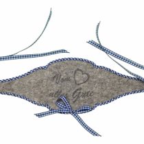 'Petra's Craft News A FBF16 °F8750 Bottle BAND - Vom Herzen Alles Gute, Tee Felt with Dark Blue Chequered Band available in, Threaded