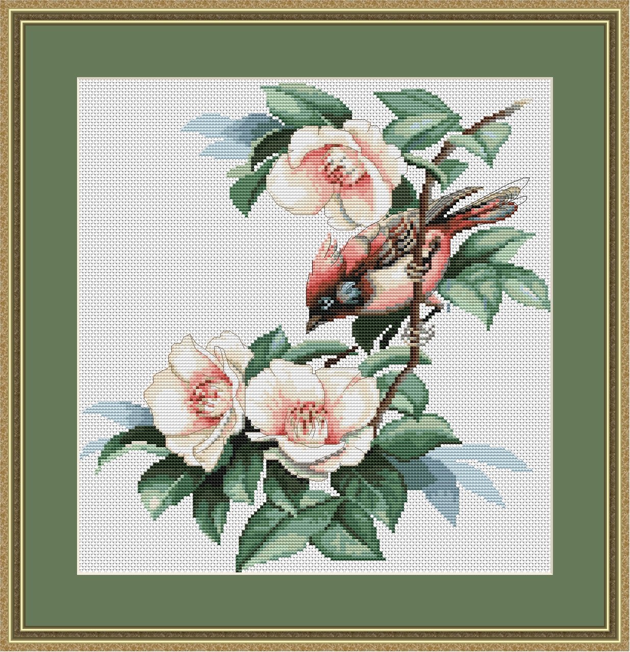 LucasS Bird in Flowers Counted Cross Stitch Kit BigaMart
