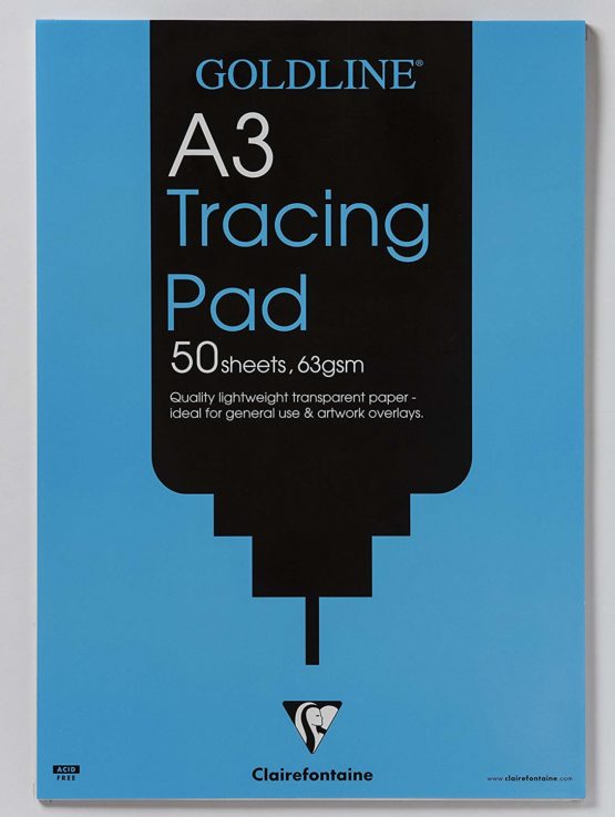 Clairefontaine GPT2A3Z Goldline Popular Tracing pad, A3, 63gsm, 50 sheets