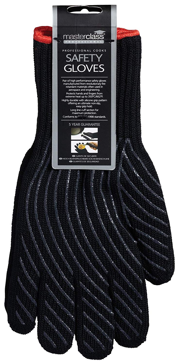 MasterClass Professional Heat-Resistant Safety Oven Gloves - Black, MCCGLOVES, One Size - Image 2
