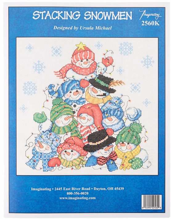 M & R Technologies Stacking Snowmen on Linen Cross Stitch Kit X 10.5-inch 28 Count, Acrylic, Multicolour, 1.01x22.86x30.48 cm - Image 2