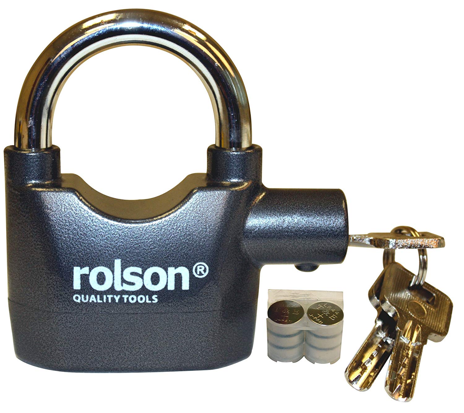 Rolson 66857 Alarm Padlock, 1 Pack/S, Black