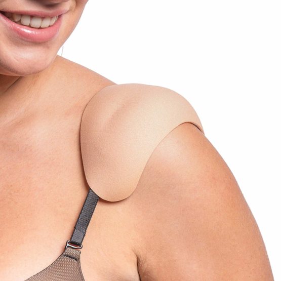 MAGIC Bodyfashion Womens Soft Foam Natural Subtle Sporty Shoulder Pads Beige
