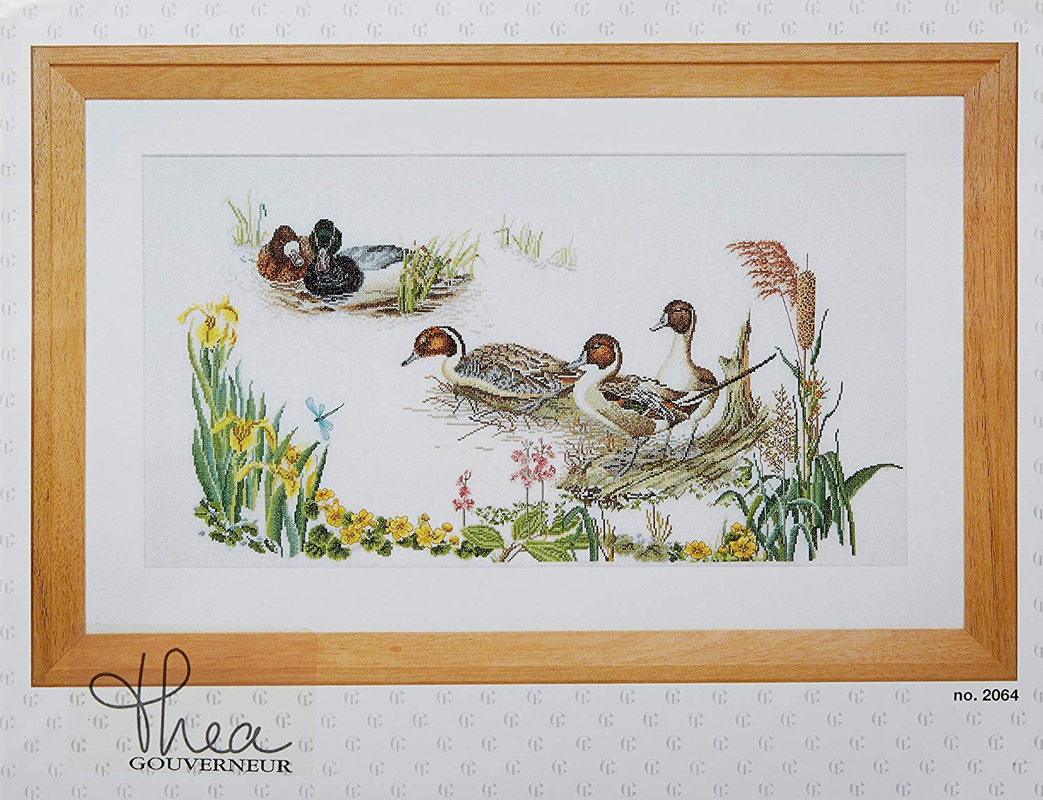 Thea Gouverneur Ducks On Aida Counted Cross Stitch Kit-25.5-inch x 13.5-inch 18 Count, Multi-Colour, 64x34cm - Image 3