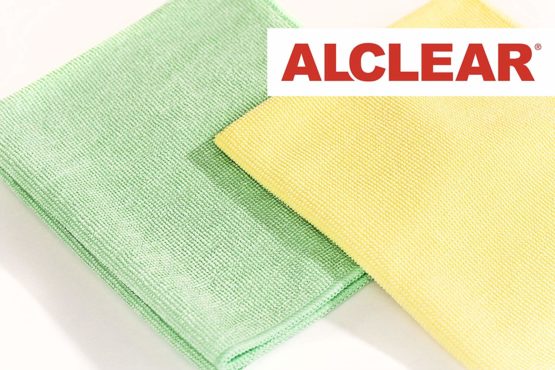 ALCLEAR 8215810yg Ultra-Microfibre Kitchen Cloths for Kitchen / Gastronomy / Glasses / Crockery 32 x 36 cm Green and Yellow Set of 2 - Image 2