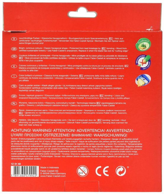 Faber-Castell 120148 Environmentally-Friendly Colouring Pencils 48-Pack Sharpener Cardboard Box Castle - Image 2