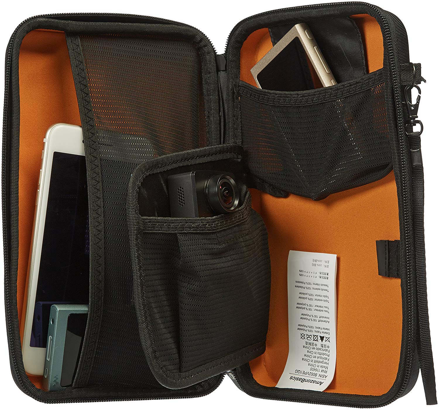 Amazon Basics Travel Case Electronic Devices (e.g. GPS, MP3 Portables, Nintendo DS), Black, Solid, 6.25 x 2.13 x 9.75 inches - Image 4