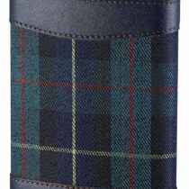 Premier Housewares 508266 Hip Flask Hip Flasks For Men Pocket Flask Flask Alcohol 8oz Hip Flask Mini Hip Flask Stitched Leather Trim Green Tartan Fabric 14hx10wx3d