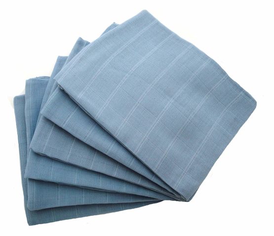MuslinZ 6PK 100% Pure Cotton Baby Muslin Squares 70x70cms – Blue
