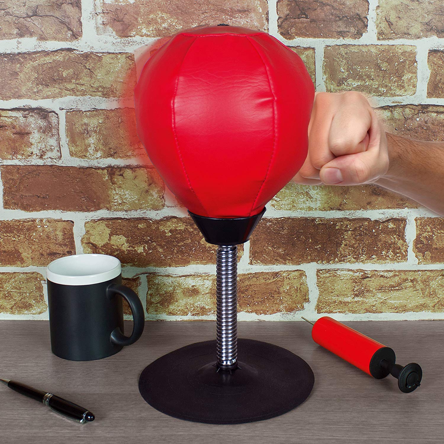 Global Gizmos Desktop Mini Punch Ball Stress Buster ~ Pump Included ~ Office, Home, Gift ~ Suction Bottom ~ 50440 - Image 3