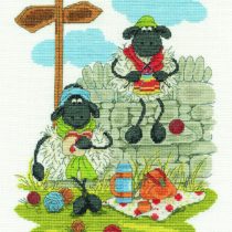 DMC Lunching and Knitting 14 Count Cross Stitch Kit, Multi Colour