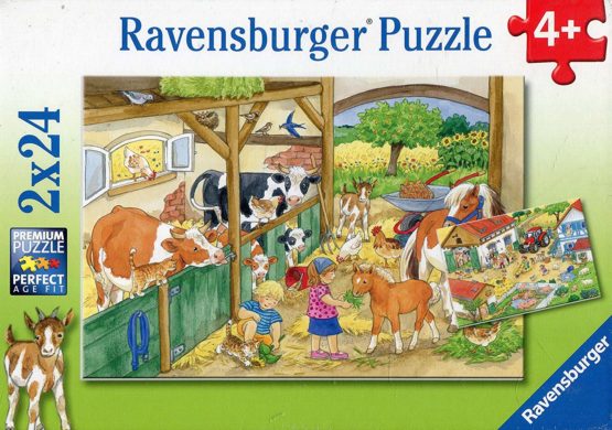 Ravensburger Puzzle – 09195 Child Classic – Day At The Farm – 2 x 24 Pieces