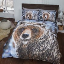Rapport Home King Quilt Duvet Cover and 2 Pillowcase Bed Set Snowy Cute Animal, Polyester-Cotton, Multi-Colour