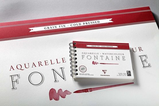 Clairefontaine Fontaine Cold Pressed Watercolour Pad, Wirebound, 300 g, 12 x 18 cm, 12 Sheets - Image 4