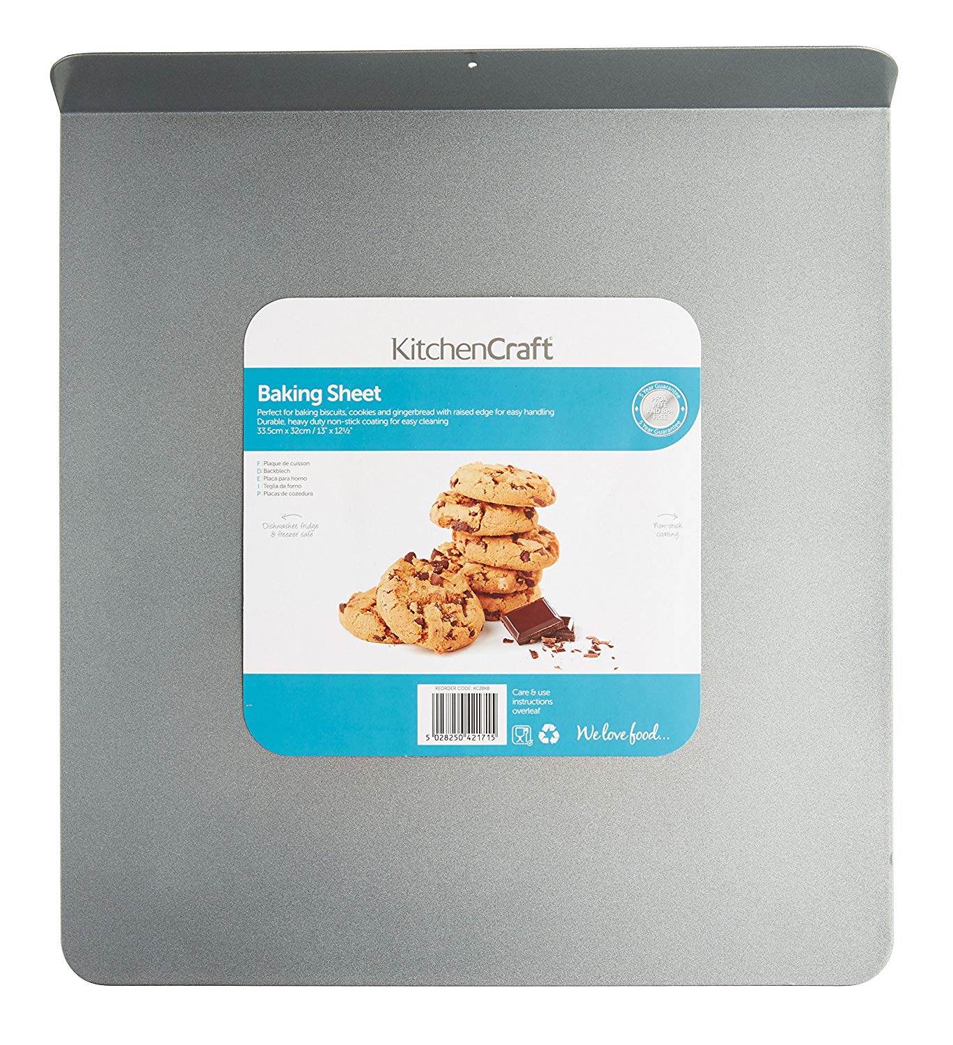 KitchenCraft Insulated Double-Layer Non-Stick Baking Sheet, 34 x 32 cm (13.5" x 12.5"), Silver - Image 2