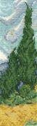 DMC National Gallery Van Gogh A Wheatfield with Cypresses Cross Stitch Kit Bookmark, 100% Cotton, Various, 0.1 x 5 x 16.5 cm