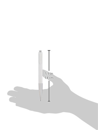 LAMY NOTO 283 Simple Ballpoint Pen Plastic White/Silver with Triangular Body and Push Mechanism Including Large Refill Lamy M 16 Line Width M in Black - Image 2
