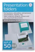 Cathedral Products White Gloss 250gsm Card Presentation Folders with Business Card Holder - Pack of 50, A4 - Image 2