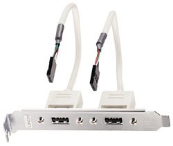 LINDY 2 Port USB PC Back Plate, Black