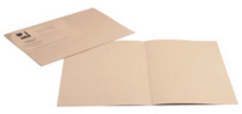 Q-Connect Buff Square Cut Folder Medium Weight Foolscap KF01190, Brown, 250 g - Pack of 100