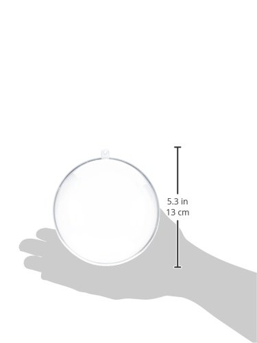 Rayher 39469800 Set of 4 Fillable Plastic Balls with Hanger, Two-Part Baubles to Fill for Crafts and Decoration Clear, 12 cm - Image 3