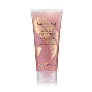 Sanctuary Spa White Lily and Damask Rose Body Scrub with Natural Pumise and Essential Oils, Vegan and Cruelty Free, 200ml