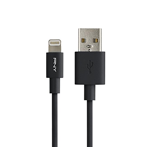 PNY Colored Lightning to USB Charge and Sync Cable - Black