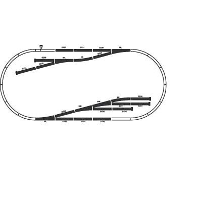 Piko 55330 H0 Piko A-track set D, Black, 205 x 88 centimeters
