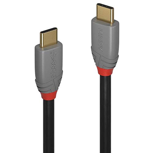 Lindy 1.5m USB 3.2 Type C to C Cable, 20Gbps, 5A, PD, Anthra Line