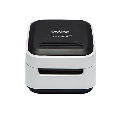 Brother VC-500W Label Maker, Full Colour Labeller Photo Printer, Wireless, Desktop, ZINK (Zero-Ink) Printing Technology, White