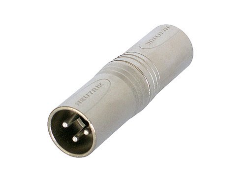 Neutrik NA3MM 3 Pole XLR Male to 3 Pin XLR Male Adaptor Converter Gender Changer, Silver, Compact