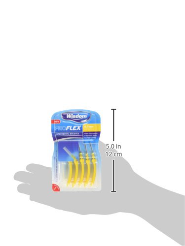 Wisdom Proflex Interdental Brushes, 0.70 mm, Yellow, Pack of 4, 20-Count, 20 count (Pack of 1) - Image 4