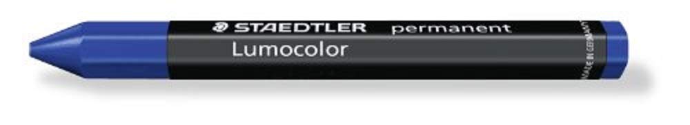 STAEDTLER 236-3 Lumocolor Omnigraph Universal Permanent Marking Crayon - Blue (Pack of 12), 1 count (Pack of 12)