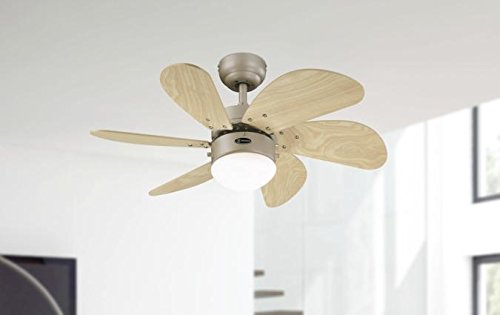 Westinghouse Ceiling Fans 78158 Turbo Swirl One 76 cm Six Indoor Ceiling Fan, Opal Frosted Glass, wood - Image 3