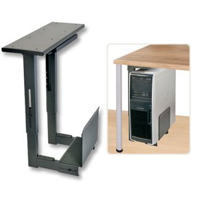 Lindy Sliding Under Desk PC Holder, Black