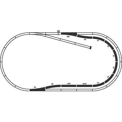 Piko 55320, H0 A-track Set C, Silver, 182 x 88 centimeters