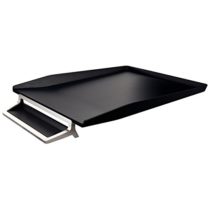Leitz A4 Letter Tray with Silver Metal Frame, Satin Black, Style Range, 52560094