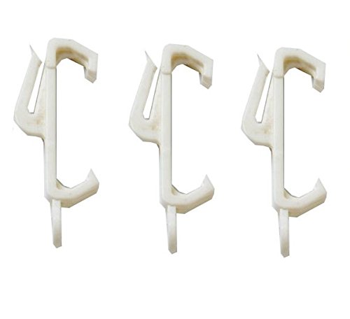 Merriway BH03633 (30 Pcs) White Plastic Curtain Track Rail Gliders Hooks to Fit Harrison Drape Elegance Track - Pack of 30 Pieces