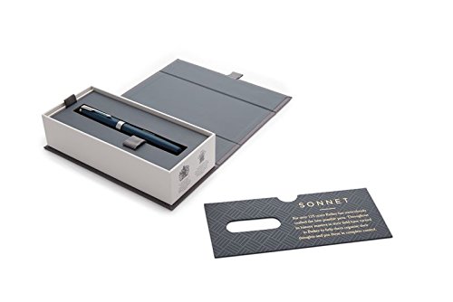 Parker Sonnet Fountain Pen, Blue Lacquer with Chrome Trim, Medium Nib - Image 4