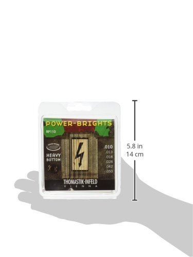 Thomastik Saiten für E-Gitarre Power Brights Series Heavy Bottom Satz RP110 Medium Light .010-.050w, Silver - Image 3