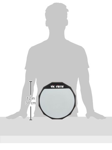 Vic FIrth - Double Sided Drumstick Practice Pad with VF logo - 12” Diameter, Black, 12" - Image 3