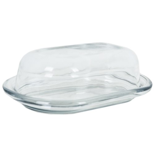 Pasabahce Glass Butter Dish With Lid 19.5 cm x 13 cm, White, 2 éléments - Image 2