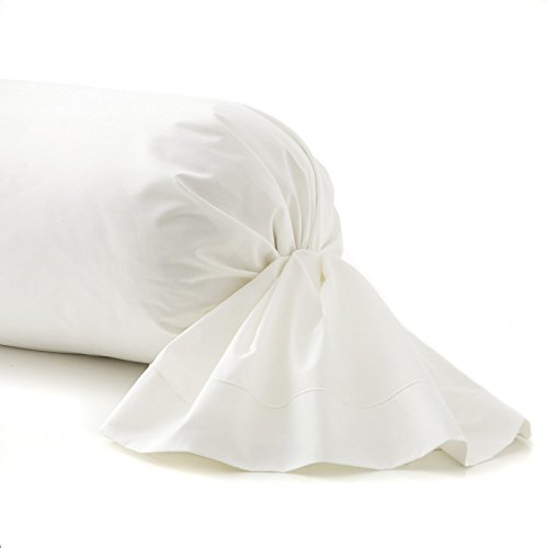 ESSIX Bolster Pillow Case, Cotton Satin, White, 43 x 230 cm