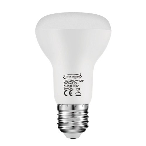 R63 Reflector E27 LED Spotlight Bulbs,9W 720Lm, Non-Dimmable, Cool White 6000K, Cool White(6000k), 6 Count (Pack of 1) - Image 2
