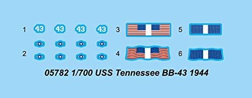 Trumpeter 1:700 - USS Tennessee BB-43 (1944), Various, 1.22 inches - Image 3